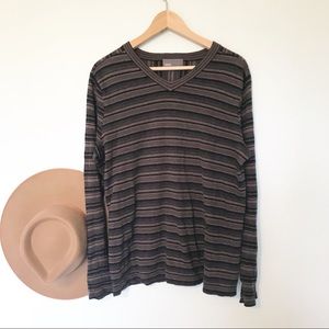 Vince striped knit v-neck sweater